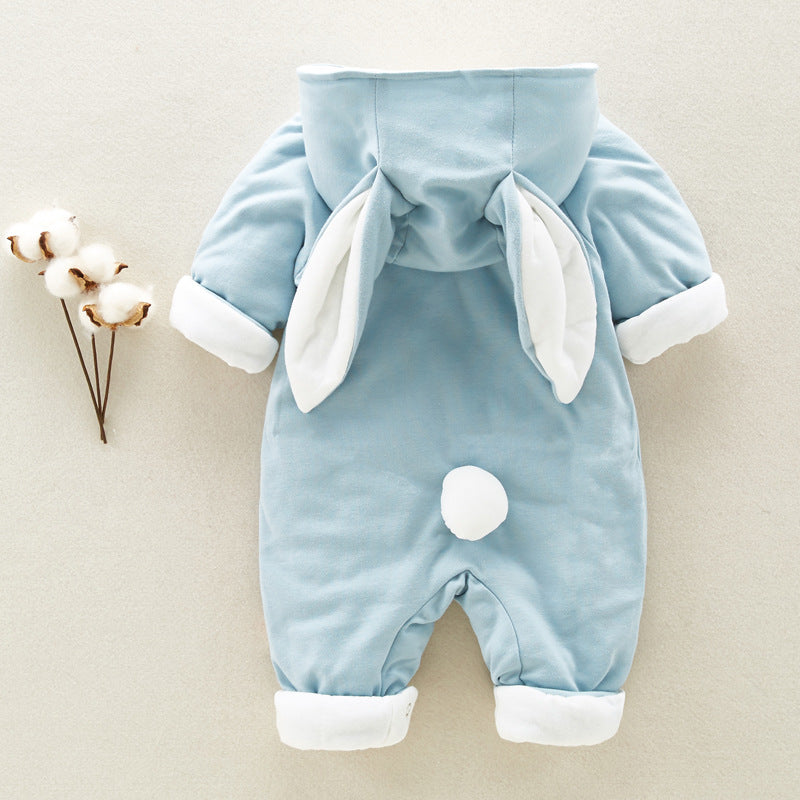 Padded cotton jumpsuit for babies - Chinchilla