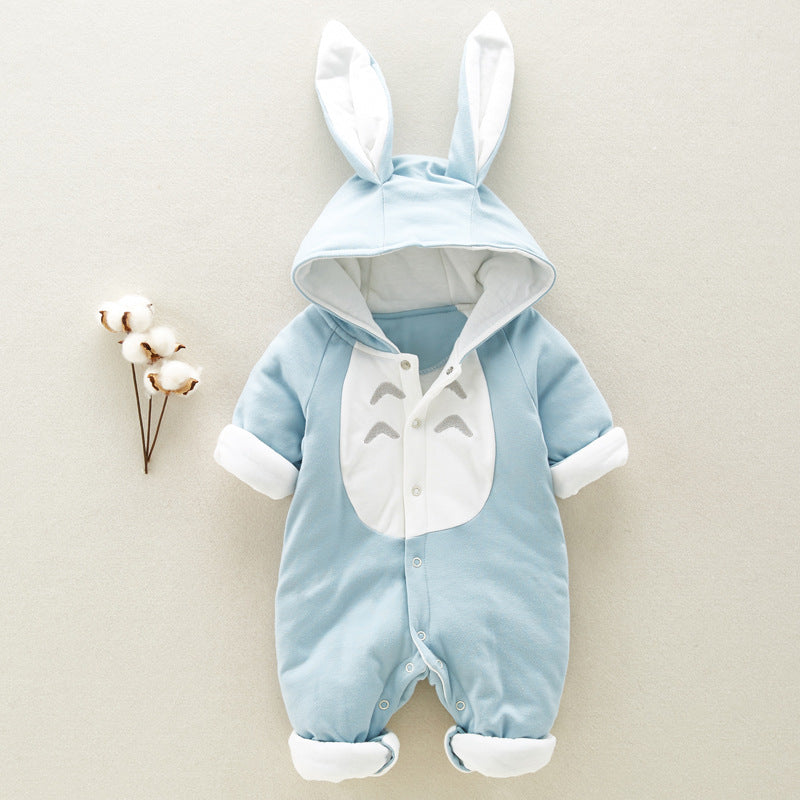 Padded cotton jumpsuit for babies - Chinchilla
