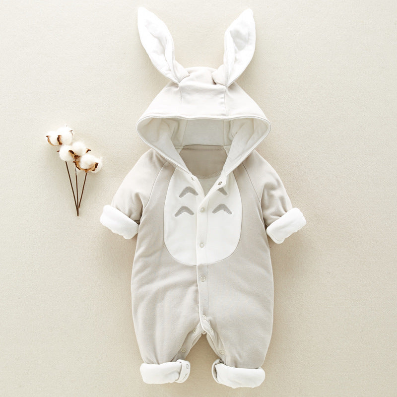 Padded cotton jumpsuit for babies - Chinchilla