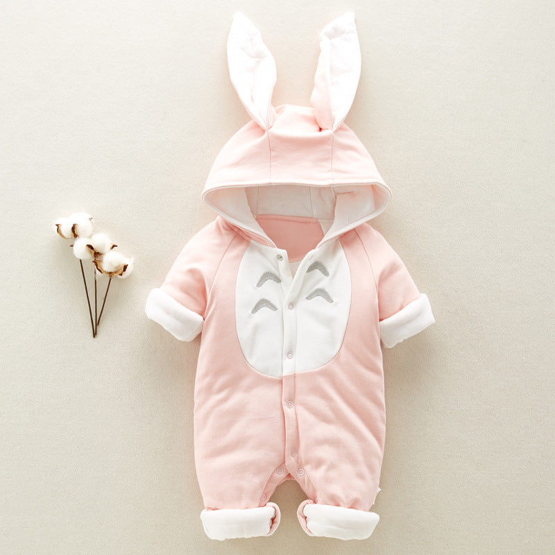 Padded cotton jumpsuit for babies - Chinchilla